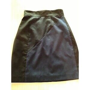 Abaete' Adelle Women's Skirt Black & Navy BlueBlock Print Wool Skirt Size 2 NWT